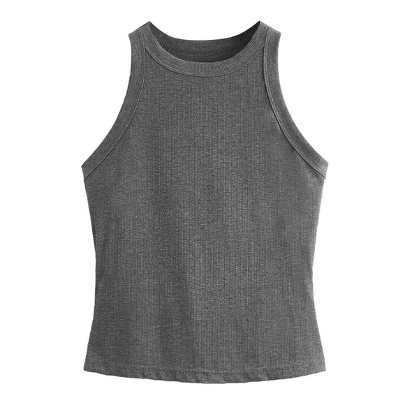 Grey Ribbed Tank Top Sz S New - Picture 14 of 15